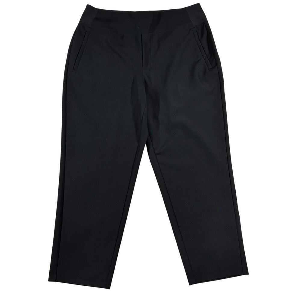 Athleta Endless Pant Womens 16 Black High Rise Stretch Tapered Pull On Travel